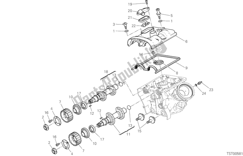 All parts for the Vertical Cylinder Head - Timing of the Ducati Multistrada 950 USA 2017